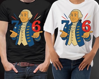 7-6 Since 1776 Funny George Washington Meme Six Seven 6-7 PNG