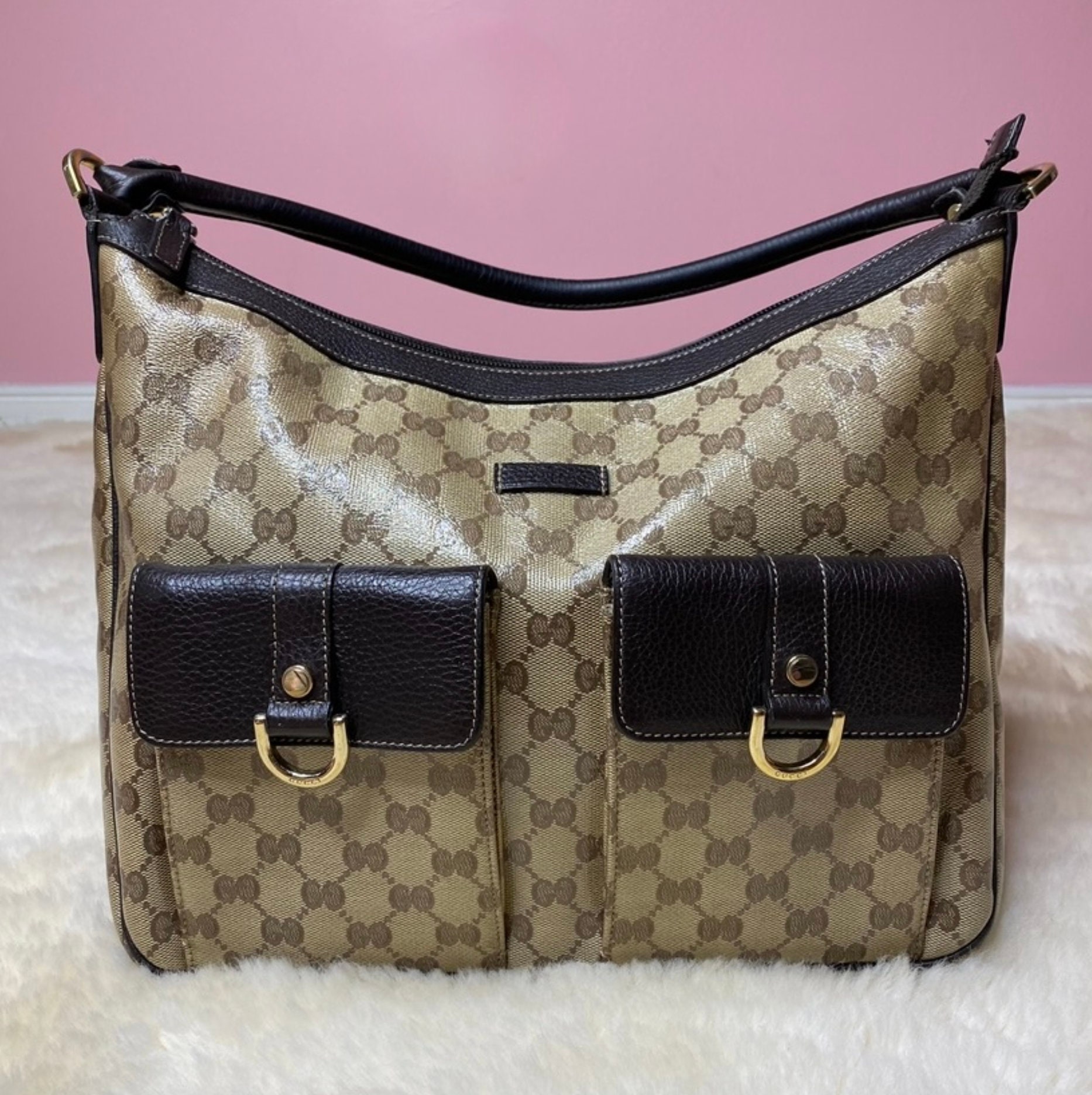 Vintage Gucci Crystal GG Monogram Shoulder Bag - Etsy