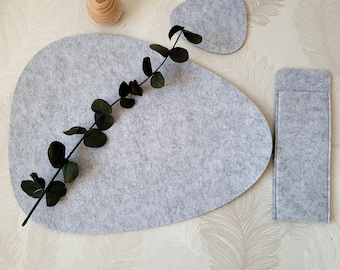 Placemat| felt | personalized gift idea | Glass coasters | Coasters | Cutlery bag