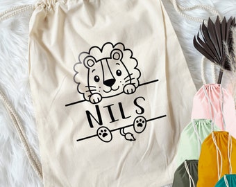 Gym bag | personalized | Animals with names | Change bag | Jute bag | Linen bag | Children