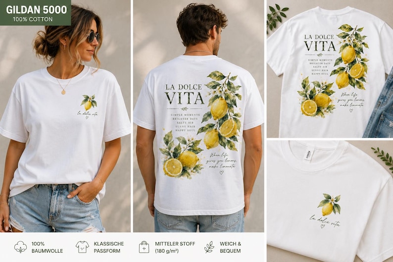 La Dolce Vita T-Shirt, Unisex Cotton T-Shirt, Summer Shirt, Gift for Italy Lovers, Holiday Outfit image 3