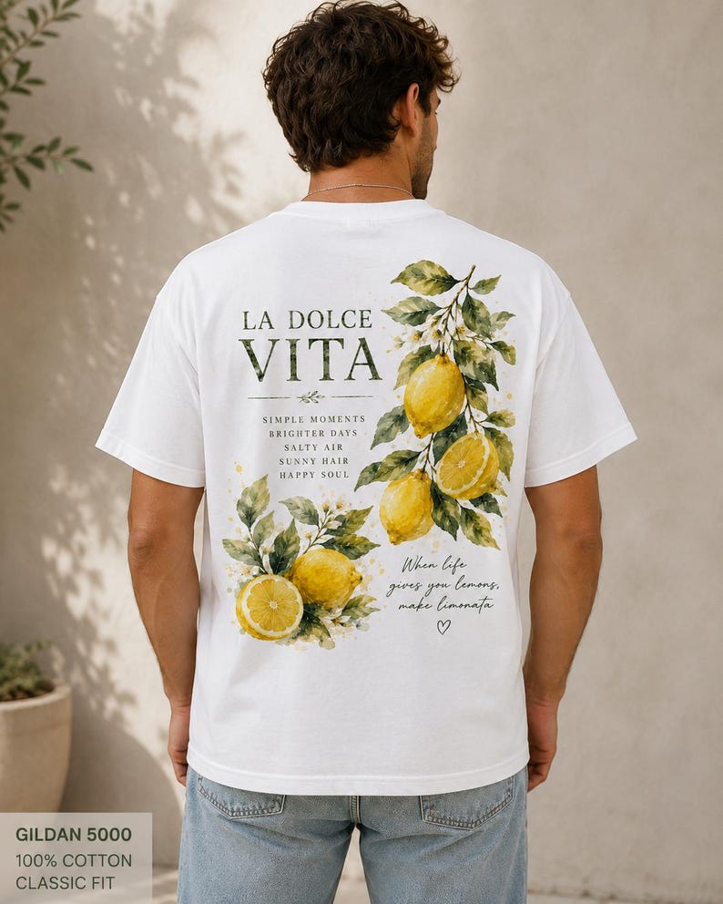 La Dolce Vita T-Shirt, Unisex Cotton T-Shirt, Summer Shirt, Gift for Italy Lovers, Holiday Outfit image 2