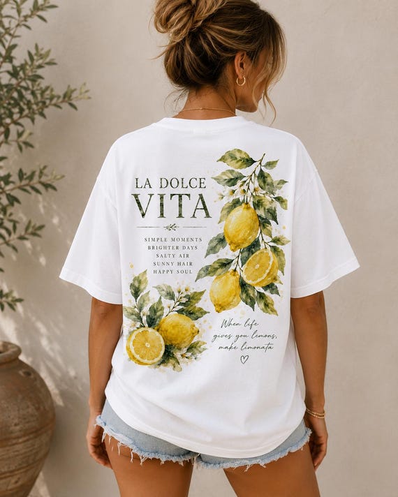 La Dolce Vita T-Shirt, Unisex Baumwoll T-Shirt, Sommer Shirt, Geschenk für Italien Liebhaber, Urlaub Outfit