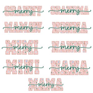 Christmas Mama Mini Bundle Png, Mama Claus Png, Christmas Design, Christmas Family Matching Png Png, Christmas Mama Nana Coquette Bow Png