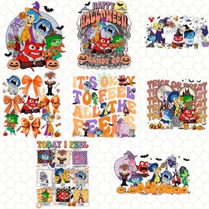 Inside out Halloween Png Bundle, Halloween PNG, Halloween Character 2024, Trick Or Treat, Halloween Costume Png,Spooky Season Png
