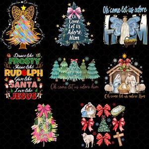 Christian Christmas Png Bundle, Merry Christmas Png, Bible Verse, Jesus Christmas, Retro Christmas Png, Santa Claus PNG, Religious Christmas
