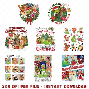 The Muppets Christmas Carol Bundle, Kermit the Frog Christmas Bundle, Kermit and Gonzo Png, Annie Sue Pig Png, Christmas Movie, Merry Xmas