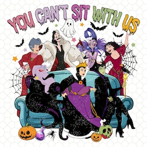 No puedes sentarte con nosotros Vibraciones de brujas Villano de Halloween Png, Viaje de chica Halloween Png, Película de Halloween Png, Horror Png, Bruja, Brujas Halloween