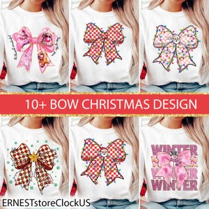 Christmas Bow Coquette PNG Bundle, Retro Christmas Png, Christmas Coquette Bow Png, Merry Christmas Png, Santa Png, Christmas Bow Png