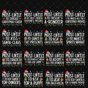 99+ kerst png-bundel, grappige kerst png, meest waarschijnlijke naar digitale download, familiekerst png, kerstbundel png, digitale download