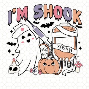 I&#39;m Shook Nurse Halloween Png, Ghost Nurse Png, Funny Nurse Png, Cute Ghost Png, Nurse Halloween Png, Nursing Spooky Png, Instant Download