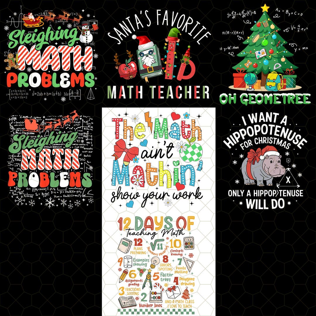 12 Days of Teaching Math Christmas Bundle Png, Bundle Math Teacher ...
