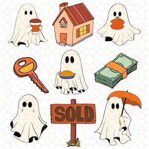 Halloween Ghost Real Estate Png, Trick Or Treat Need More Square Feet Real Png, Real Estate Agent Png, Fall Real Estate PNG, Spooky Realtor
