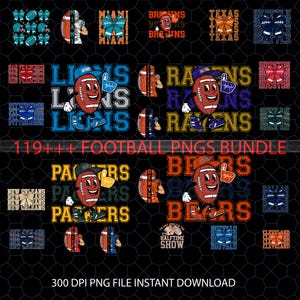 Packs 119+++Retro Football Bundle Png, Football Bow png, Football mom png, Coquette Football png, Game Day, Fall Football Png, Sports Png