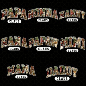 Vintage Mama Claus Christmas Bundle, Aunt Claus Bundle, Gigi Claus Bundle, Matching Family Bundle, Grandma Claus Bundle, Papa Claus Xmas