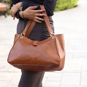 Echtes Leder Einkaufstasche für Frauen, handgemachte Ledertasche, Handtasche, Frau Ledertasche, Leder Umhängetasche, Leder Große Einkaufstasche Geschenk