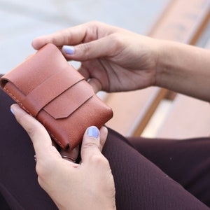 Leder Geldbörse & Kartenhalter Brieftasche, Leder-Kreditkartentasche Geldbörse, Münz-Falttasche, Schlanke Minimal Leder Brieftasche, Schlanke Brieftasche Geschenk