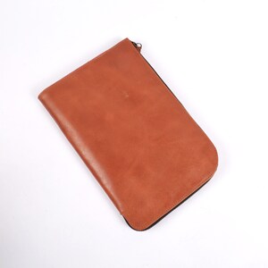 Bolsa de viagem de couro com zíper para cartão, porta-cartões de viagem, porta-documentos de couro, estojo de viagem feito à mão, carteira de portfólio, porta-passaporte