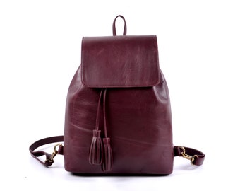 Genuine Leather Mini Backpack Purse for Women, Leather Shoulder Hiking Bag, Leather Mini Rucksack Travel bag, Handmade Backpack Bag For Her