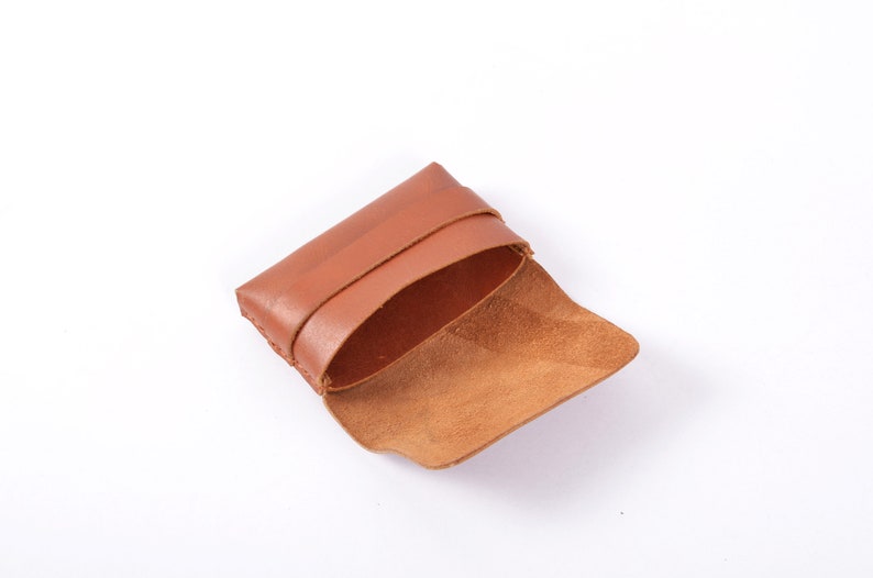 Genuine Leather Coin Purse, Card Holder Wallet, Earphone Case, Small Folding Pouch, Card Purse Handbag, Handmade Leather Coin Purse For Gift image 3