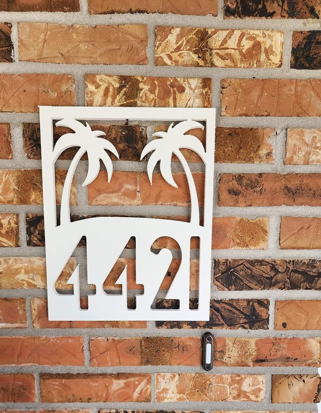 Custom PVC House Number Sign Palm Tree Sign, PVC Weatherproof