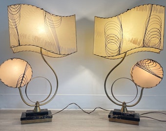 Stunning Pair of bi-shade lamps (attributed to Majestic/Luxcraft)