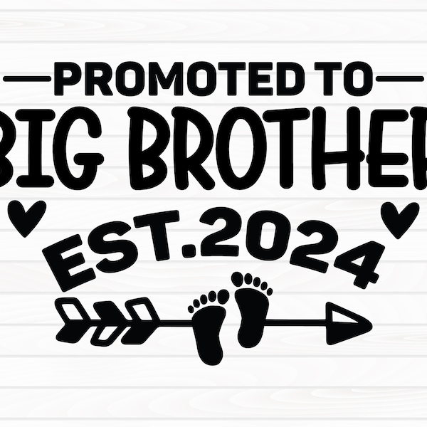 Promoted to Big Brother Svg, Big Brother Svg, Baby Announcement Svg, Promoted to Big, Baby Brother Svg, New Baby Svg, Bother Svg, Family Svg