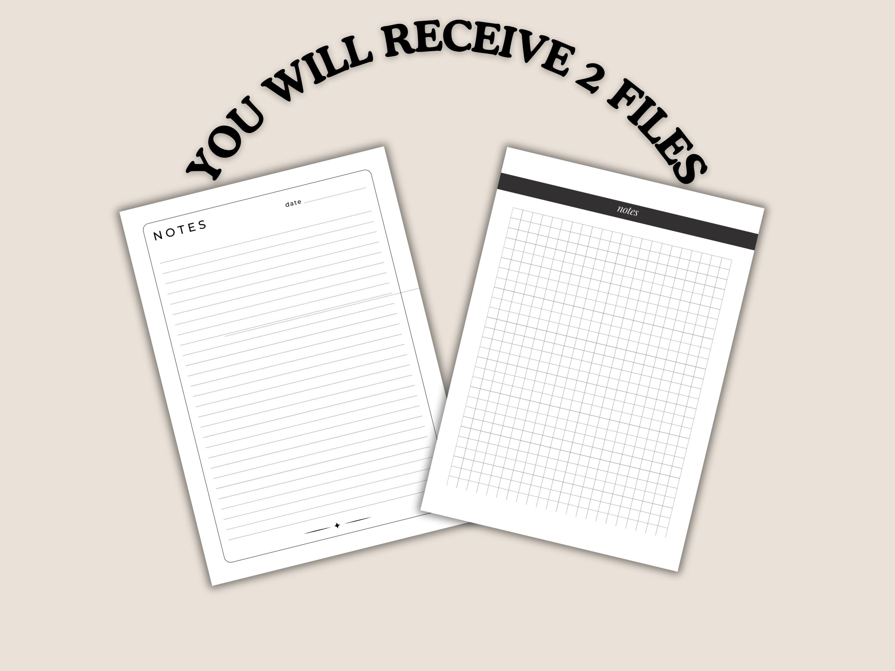 Lined Notes Page Printable Template (PDF) - Etsy
