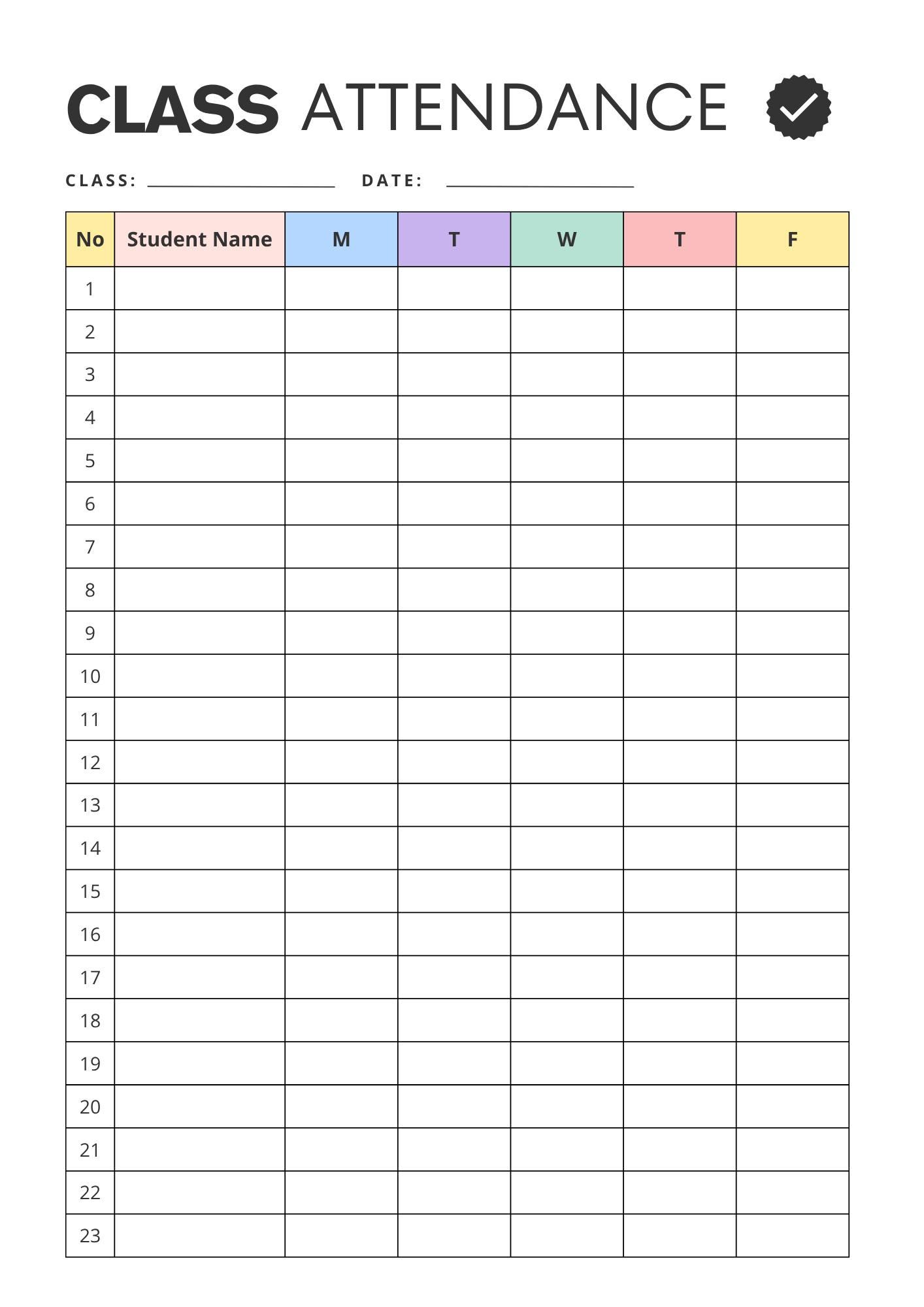 Printable Class Record, Attendance Sheet, Gradebook (PDF & Word) - Etsy