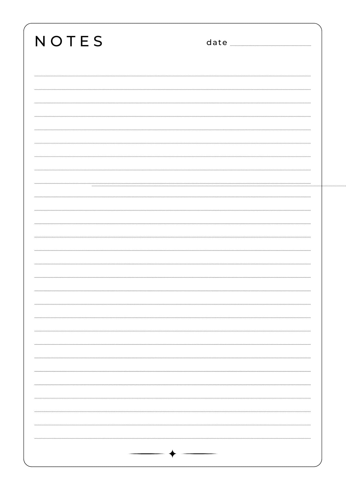 Lined Notes Page Printable Template (PDF) - Etsy