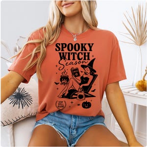 Summerween Witch PNG: Retro Spooky Book Lover Design (Digital Download