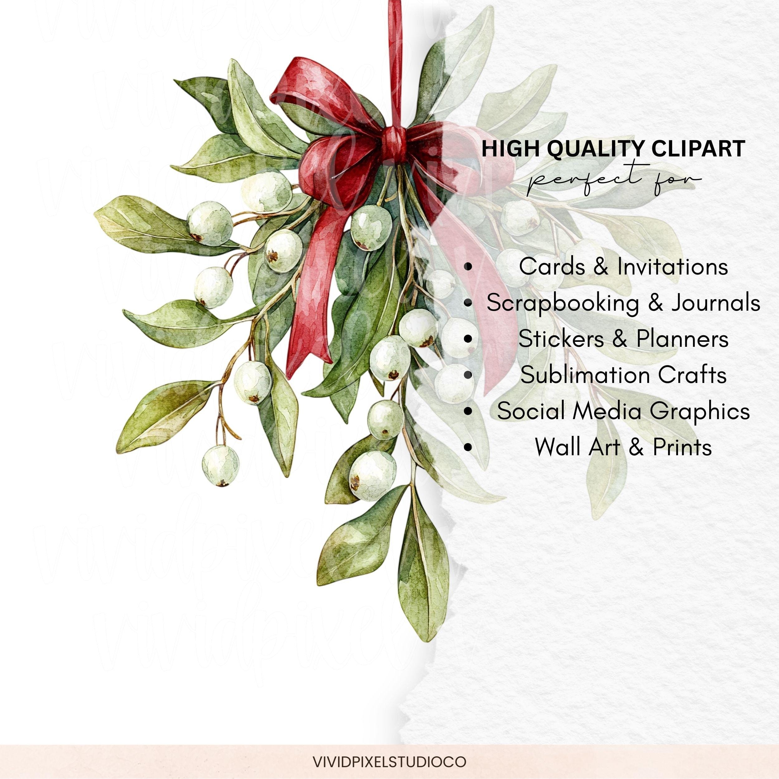 Merry & Bright Christmas Clipart Bundle | Cozy Farmhouse Holiday PNG ...