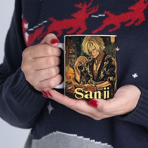 Sanji Themed Ceramic Mug, One Piece Mug, Anime Cartoon Mug, Quirky Drinkware, Funny Collectable, Anime Gift, Perfect Gift Idea