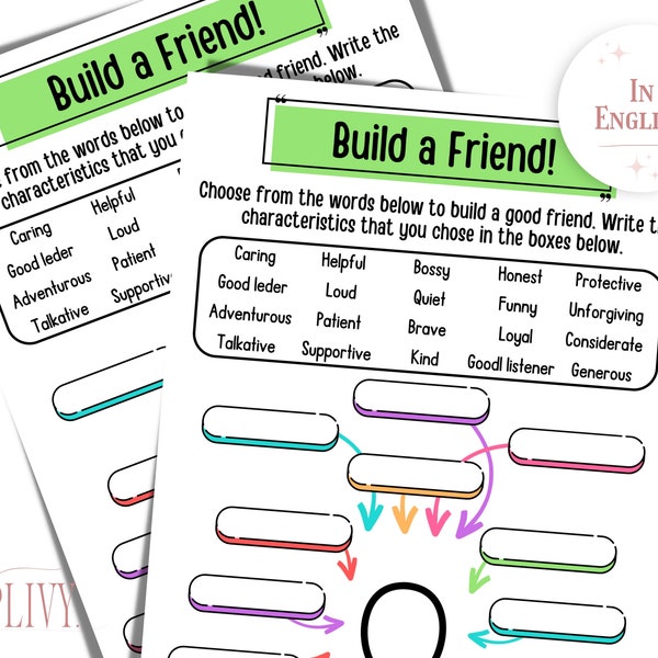 Imagination Play Friends Activity | Printable Build a Friend | Social Emotional Learning for Kids | Teacher Resource | Homeschool Resource
