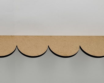 Emma Decorative Scallop Trim Edging fits Mosslanda  55cm & 115cmm Shelf Interior Moulding 6mm thick MDF Crafty MDF Ikea Hack