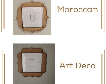 DIY Decorative Light Switch Surround 6mm MDF & Acrylic Single Art Deco Moroccan