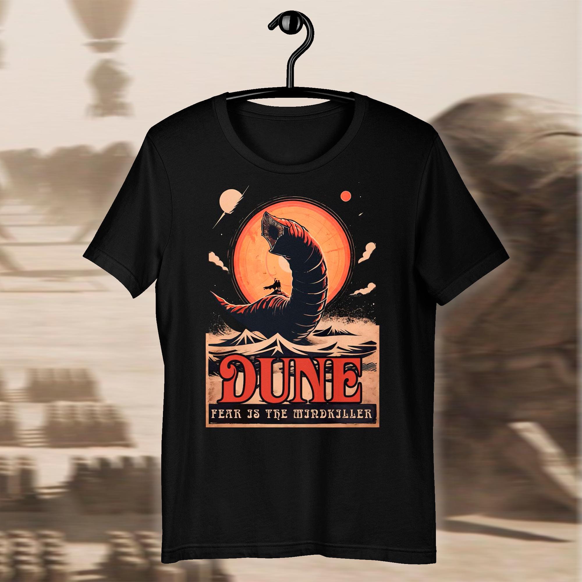 Retro Dune T-shirt: Fear is the Mind-killer, Sci-fi Book Cover - Etsy