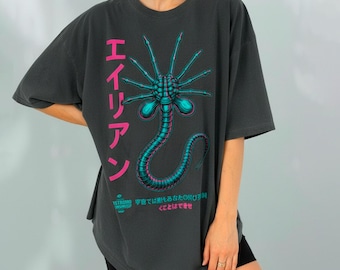 Vintage Facehugger T-Shirt: Japanisches Xenomorph Alien T-Shirt