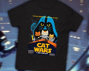 Lustiges Cat Wars T-Shirt, Star Wars Parodie, Katzenliebhaber Geschenk