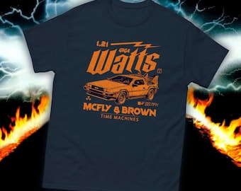 Zurück in die Zukunft Film Shirt. Vintage Delorean T-Shirt. 1,21 Gigawatt!