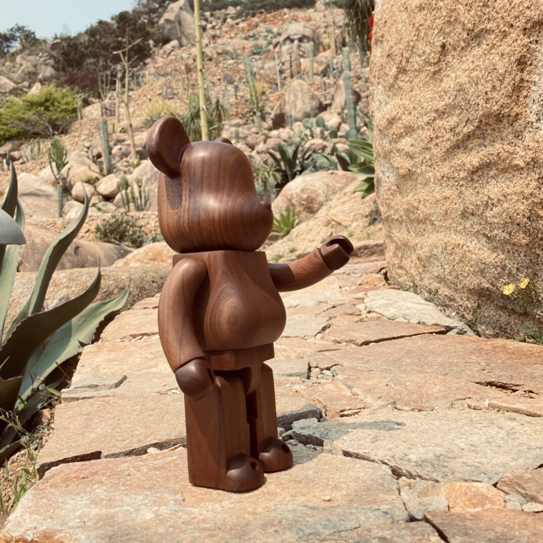 BE@RBRICK 400% Karimoku Sculpture Carved in Walnut Wood - Etsy