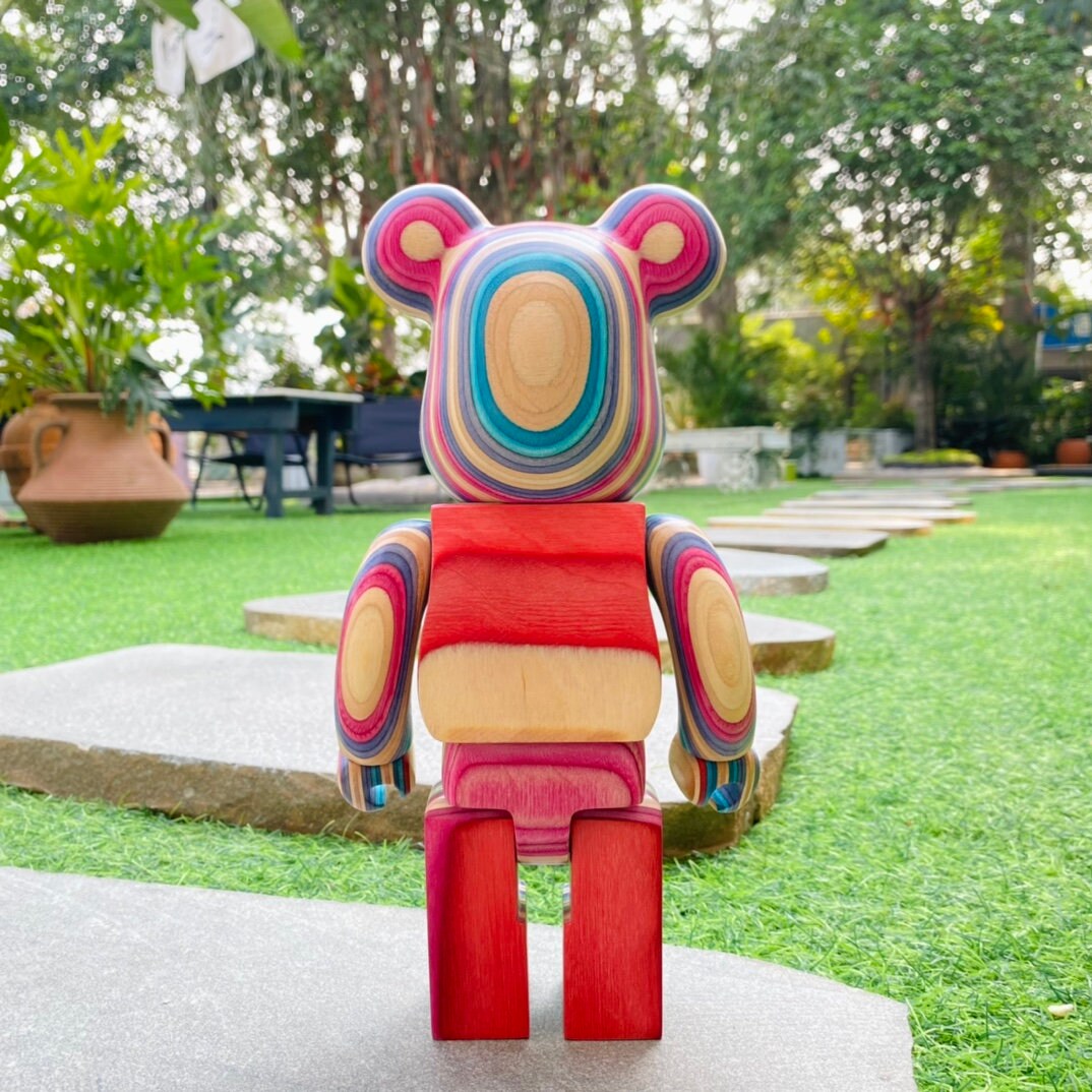 BE@RBRICK 400% Sk8board Rainbow X Haroshi Karimoku Sculpture