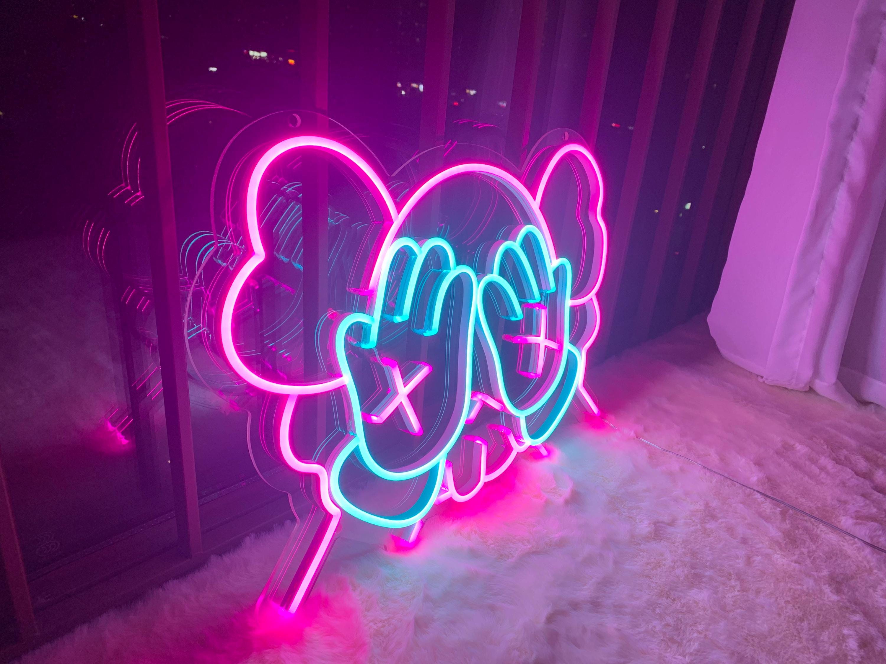 ネオンサイン LED ライト インテリア ウォールアート カウズ kaws 風