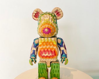 BE@RBRICK カリモク　HAROSHI  carvedwood 400％ BE@RBRICK 400% Sk8board Rainbow X Haroshi Groove Karimoku