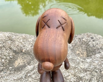 Companion Snoopy X Peanuts Karimoku Sculpture Carved in Walnut