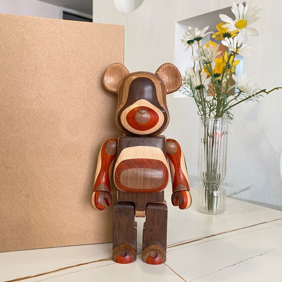 BE@RBRICK 400% Karimoku Sculpture Carved in Vertical Layers