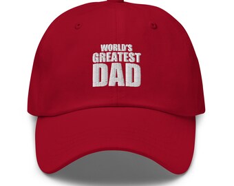 World's Greatest Dad cap dad hat dad cap embroidered hat father's day gift dad baseball cap