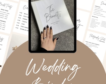 Wedding Day Binder Template, Edit in Canva, Wedding Itinerary, Instant Download, Digital Template, Printable, Wedding Planner
