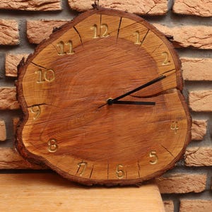 Clock Wall Clock Wooden Clock Tree Disc Clock