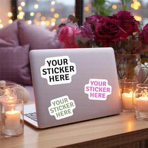 Laptop Mockup - Sticker Mockup, Laptop Sticker Mockup, Laptop Cover Decals Mock Up, Computer Stickers Mockups, Kiss Cut Stickers Mockup
